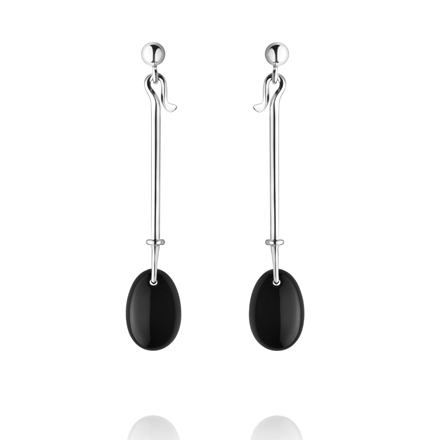 Dewdrop Earrings - Black Agate